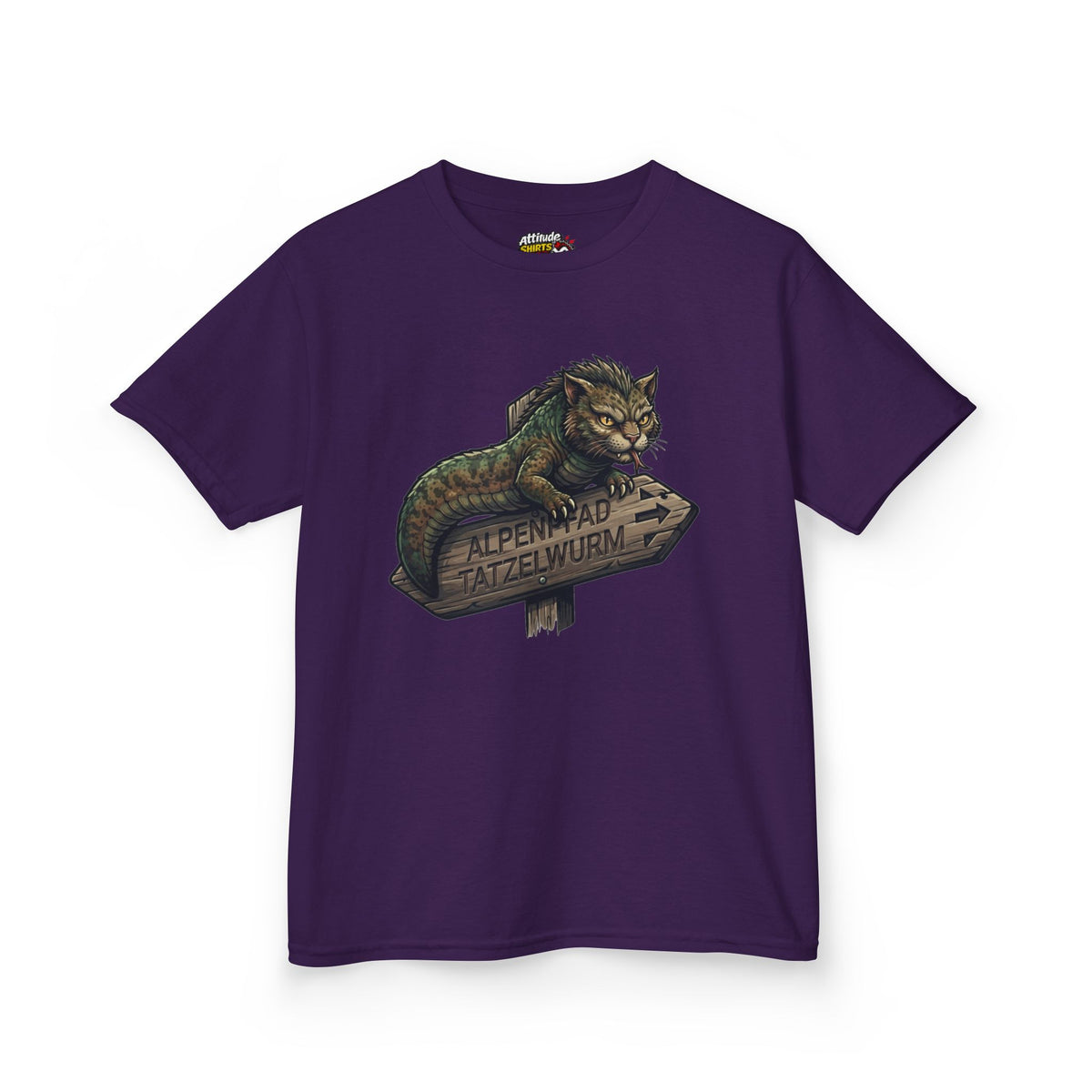 Color: Purple | Tatzelwurm (Alpine Europe) Kids Tee