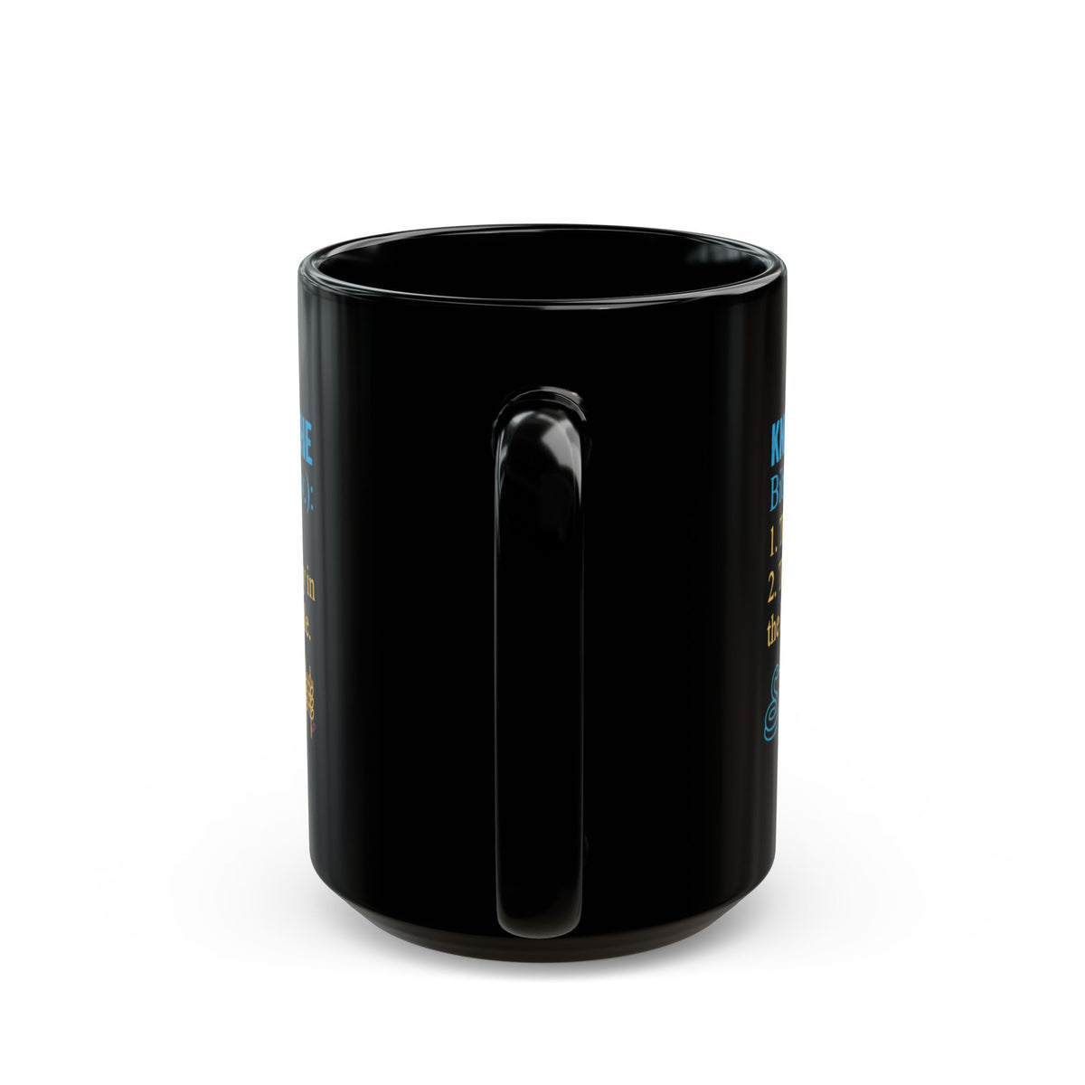 "Good Book Series Know Me In The Biblical Sense" Black Ceramic Mug