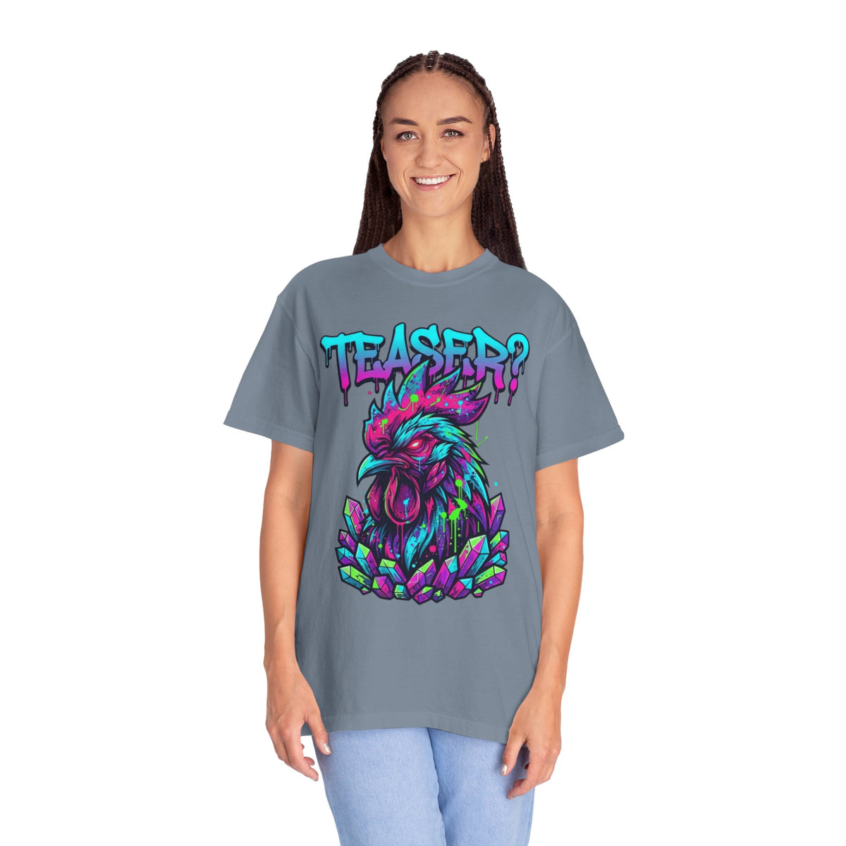 Color: Blue Jean | Cock Teaser Unisex Garment-Dyed Tee