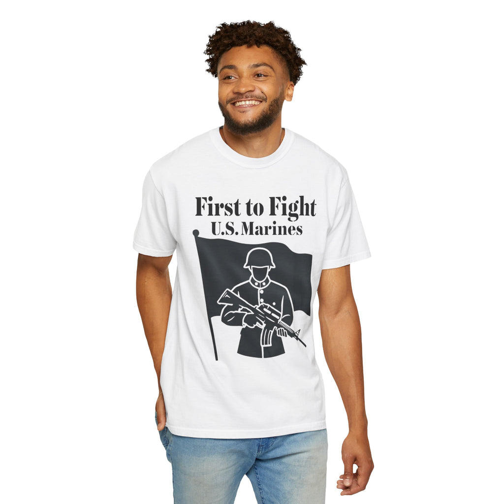 "First to Fight" Unisex Garment-Dyed T-shirt
