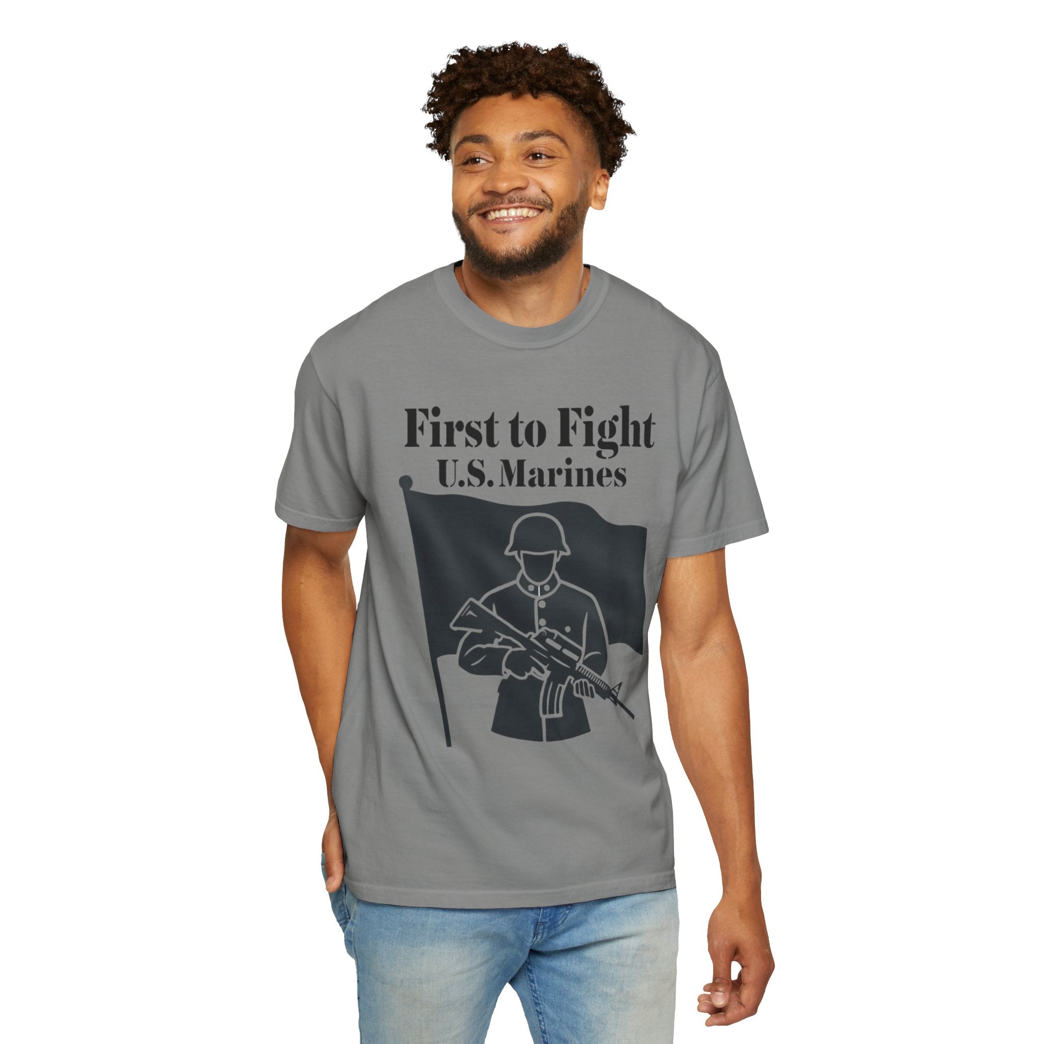 "First to Fight" Unisex Garment-Dyed T-shirt