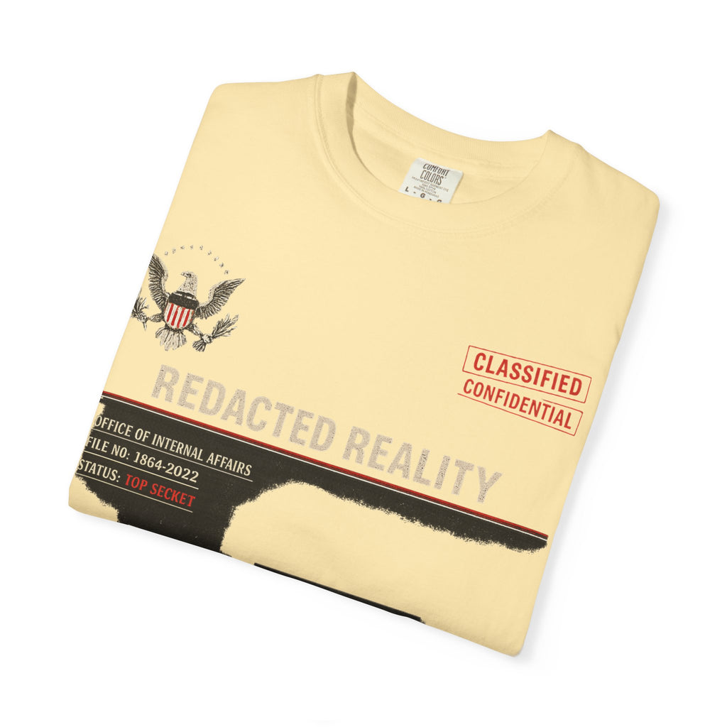 "[REDACTED] for Your Protection" Unisex Garment-Dyed T-shirt