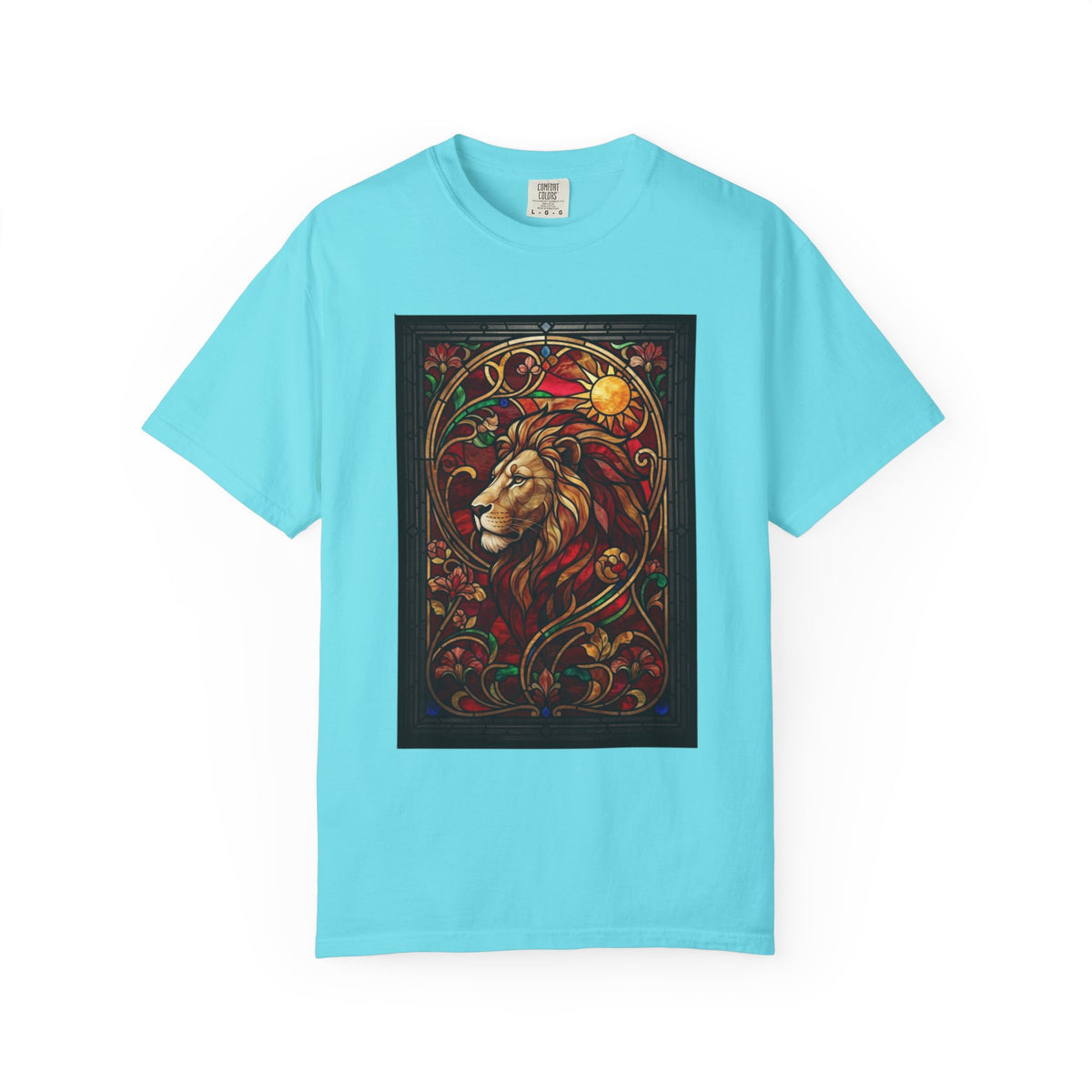 "Stained Glass Sign LEO" Unisex Garment-Dyed Tee