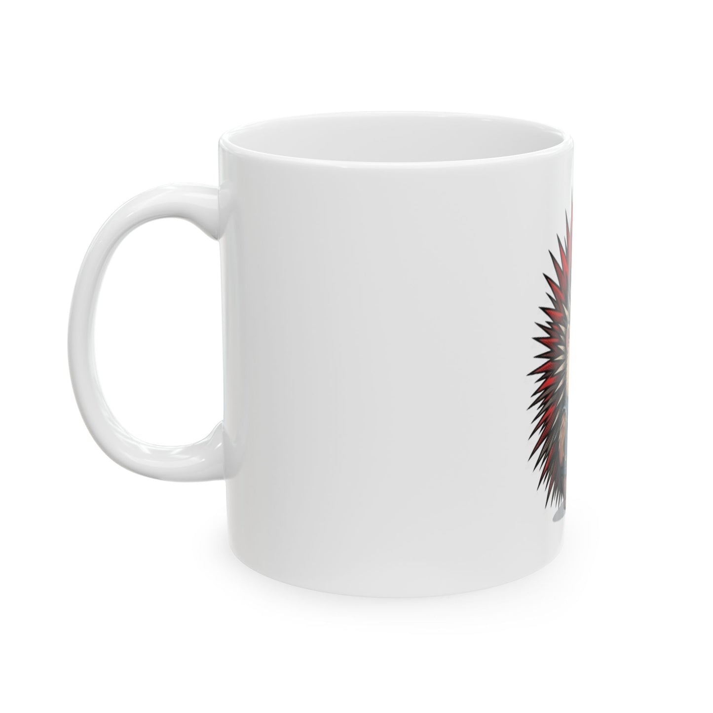 "Punkupine" White Ceramic Mug