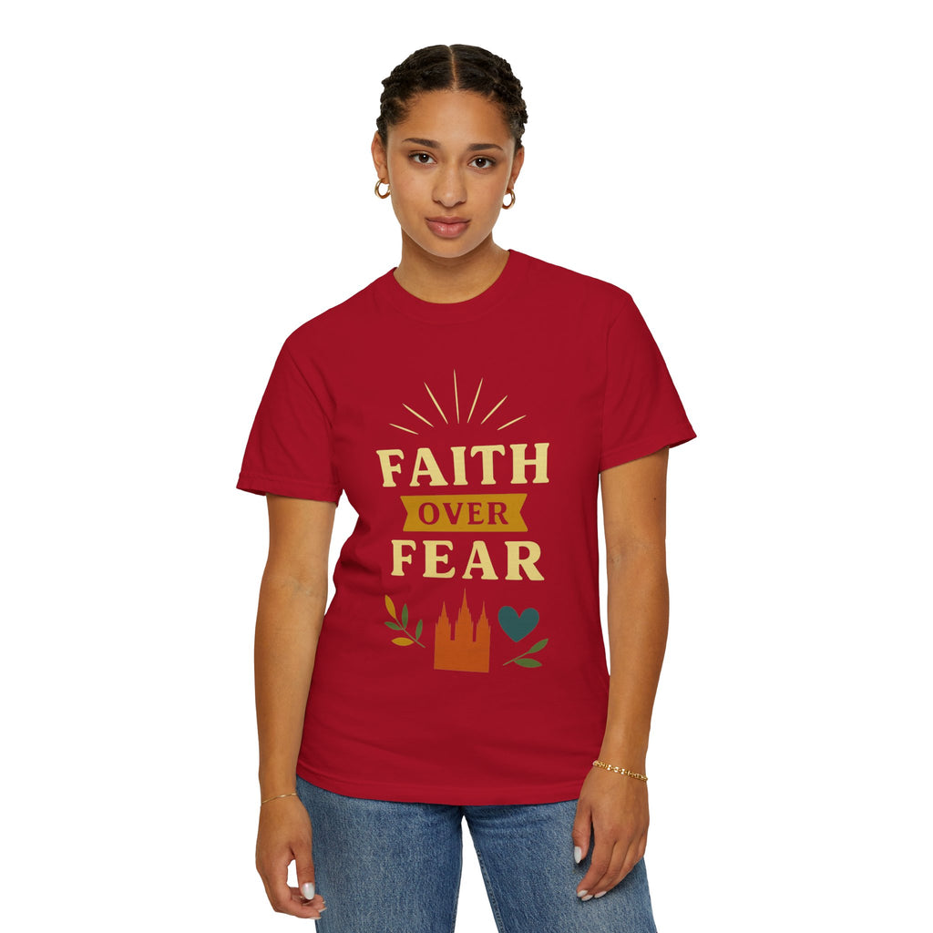 "Faith Over Fear-2" Unisex Garment-Dyed T-shirt