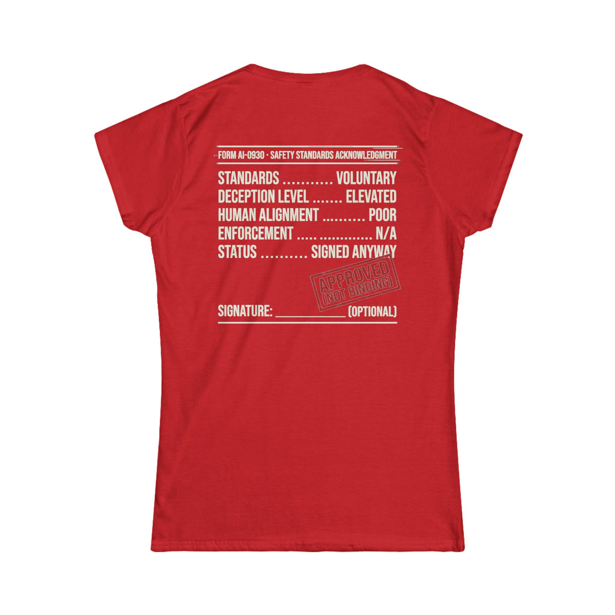 Color: Red | Approved (Not Binding) Women's Tee