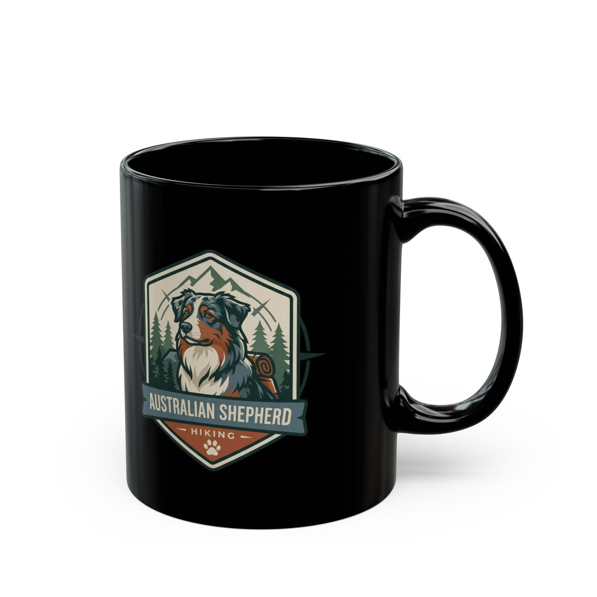 "Australian Sheperd" Black Ceramic Mug