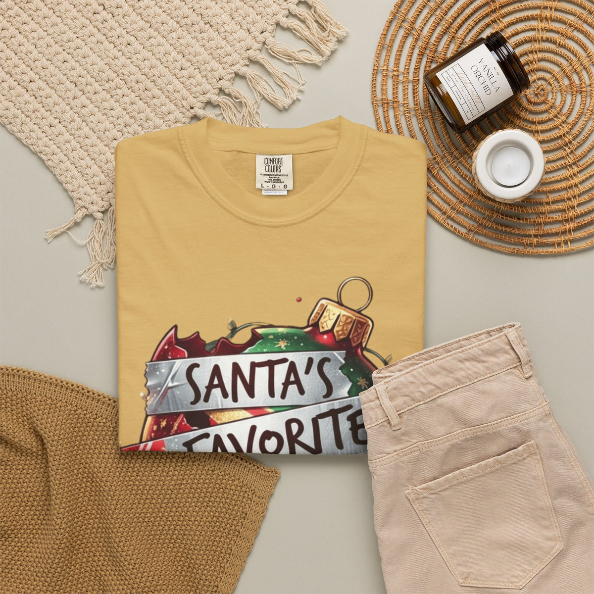 Santa's Favorite Screw Up Unisex Garment-Dyed Tee