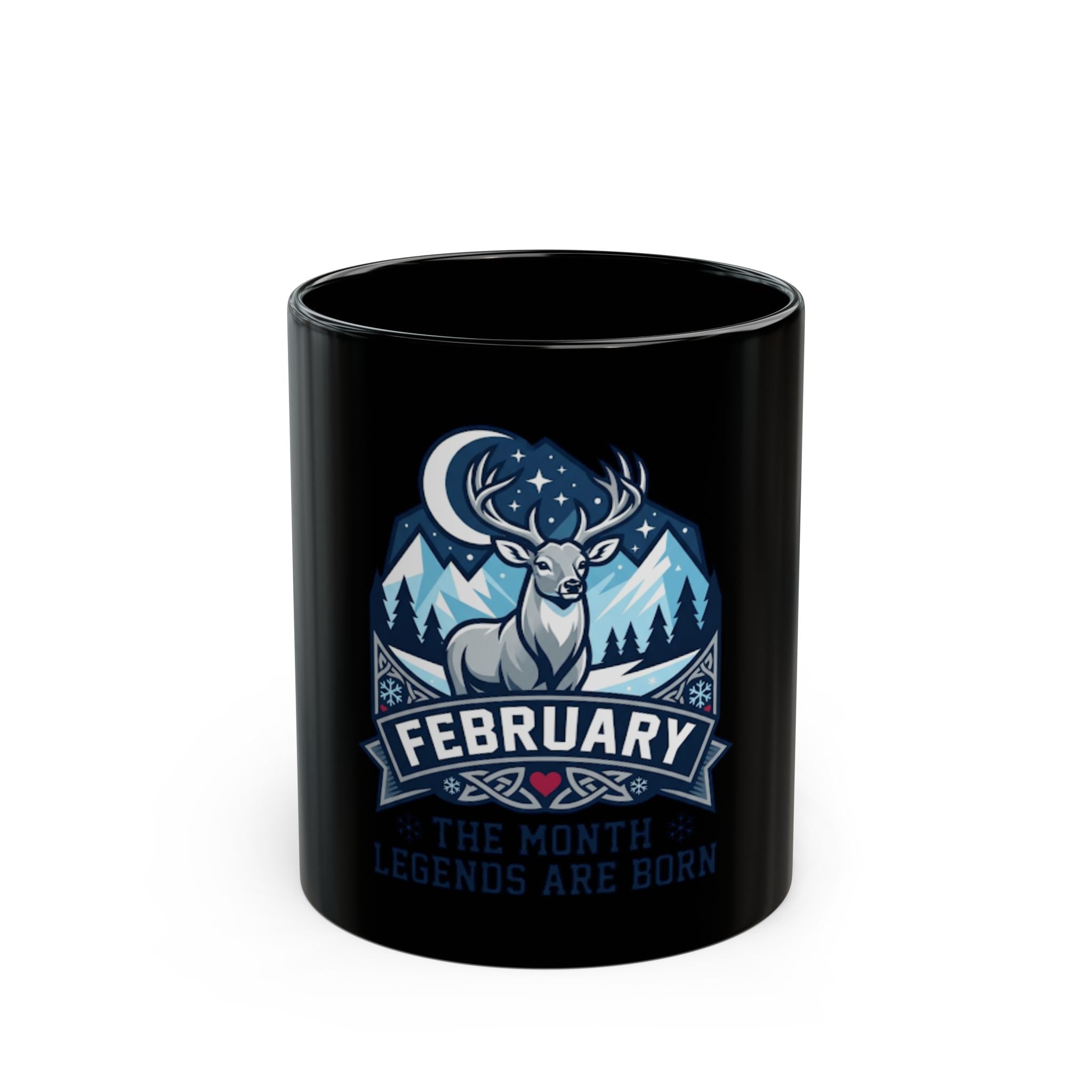 "February Legend" Black Ceramic Mug