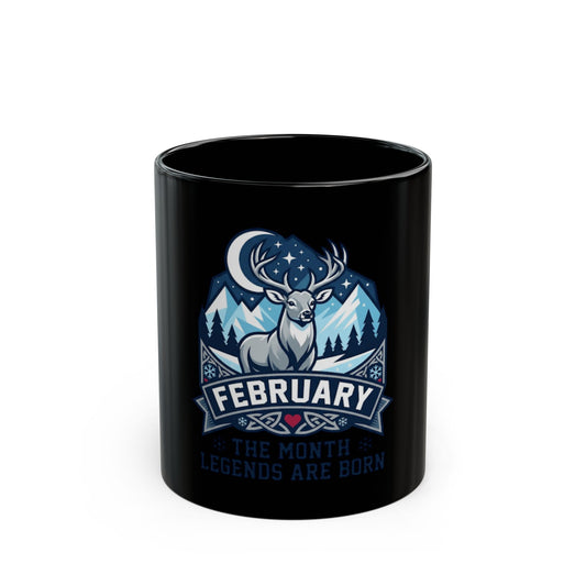 "February Legend" Black Ceramic Mug