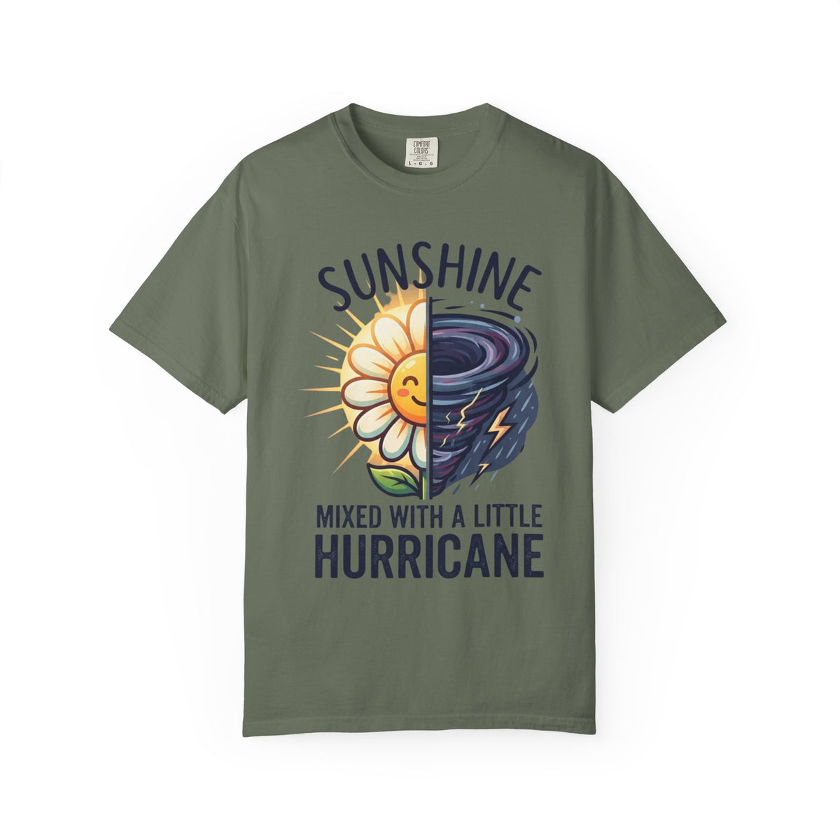 Color: Moss | Sunshine Mixed With A Little Hurricane Unisex Garment-Dyed Tee