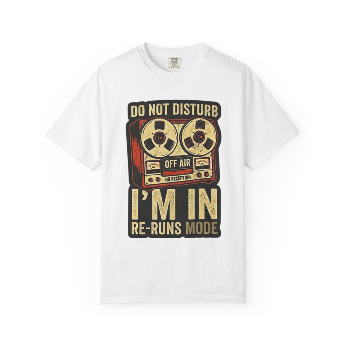 Color: White | Reruns Mode Unisex Garment-Dyed Tee