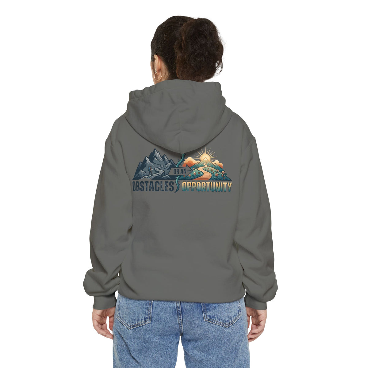 Color: Grey | Obstacle Or An Opportunity Garment-Dyed Hoodie