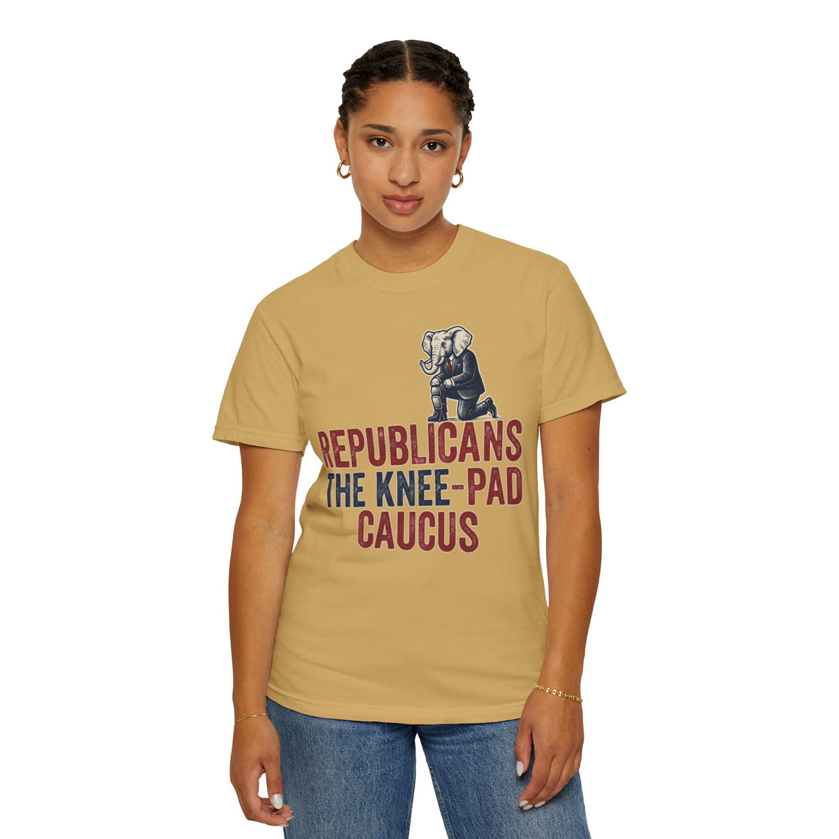 Color: Mustard | The Knee Pad Caucus Unisex Garment-Dyed Tee