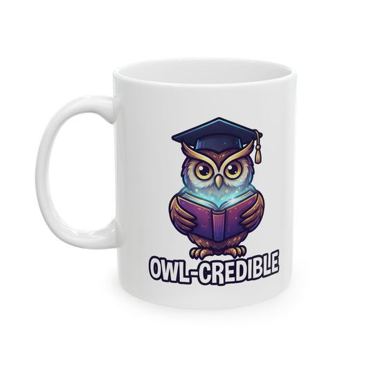 "Owl Credible" White Ceramic Mug
