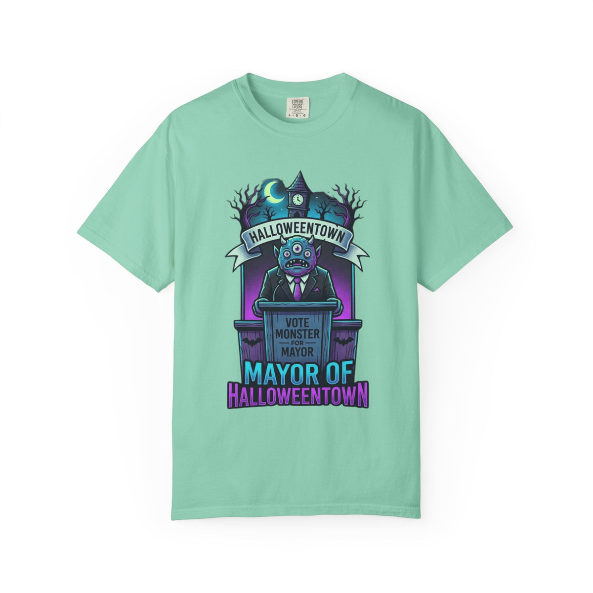 Color: Island Reef | Mayor Of Halloweentown Unisex Garment-Dyed Tee
