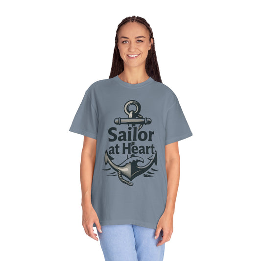 "Sailor at Heart-2" Unisex Garment-Dyed T-shirt