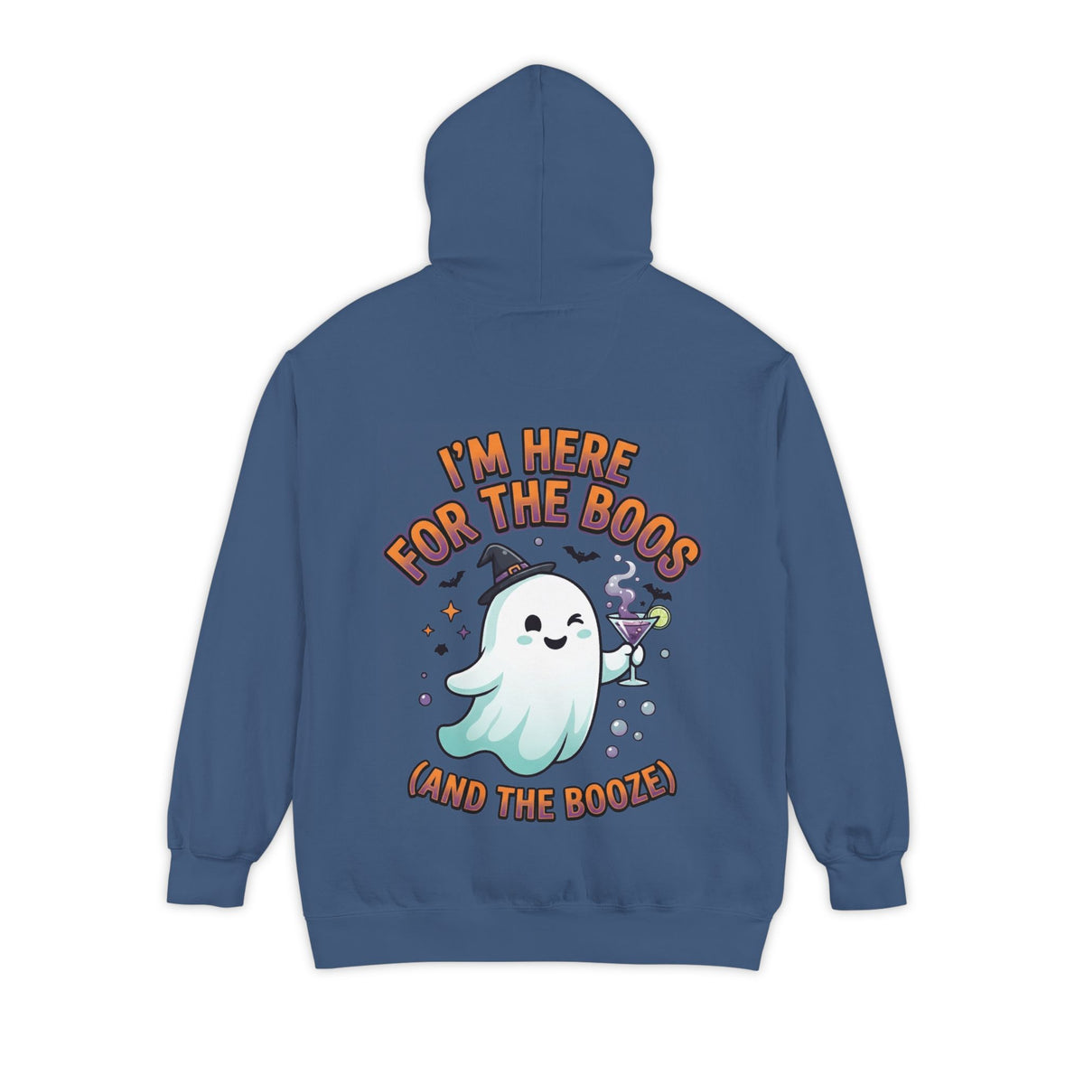 Color: True Navy | I'm Here For The Boos Garment-Dyed Hoodie