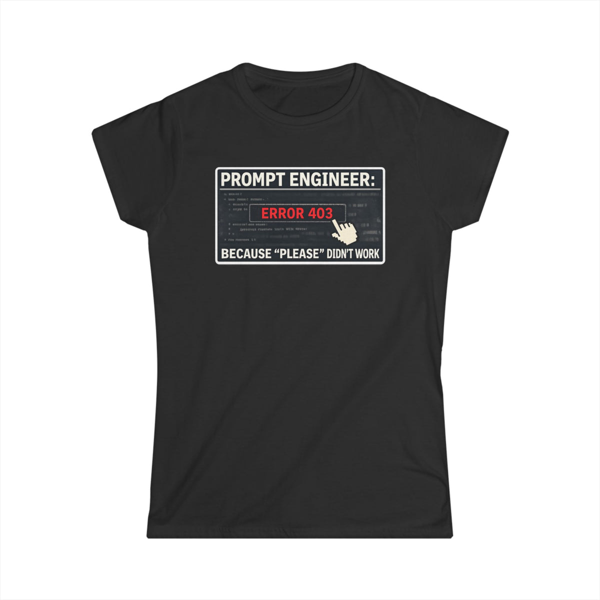 Color: Black | Politeness Failed. Try Fear™ | Women's Tee — AttitudeShirts