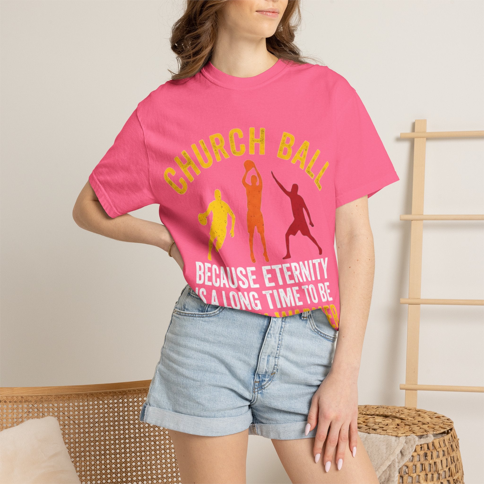 "Church Ball Bench Warmer" Unisex Garment-Dyed T-shirt