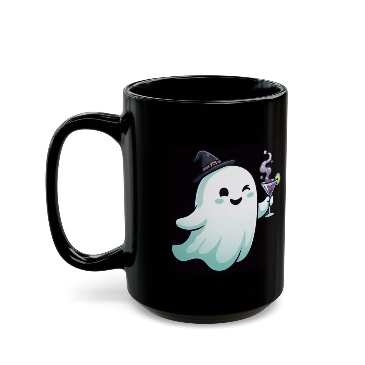 "I'm Here For The Boos" Black Ceramic Mug — Graphic