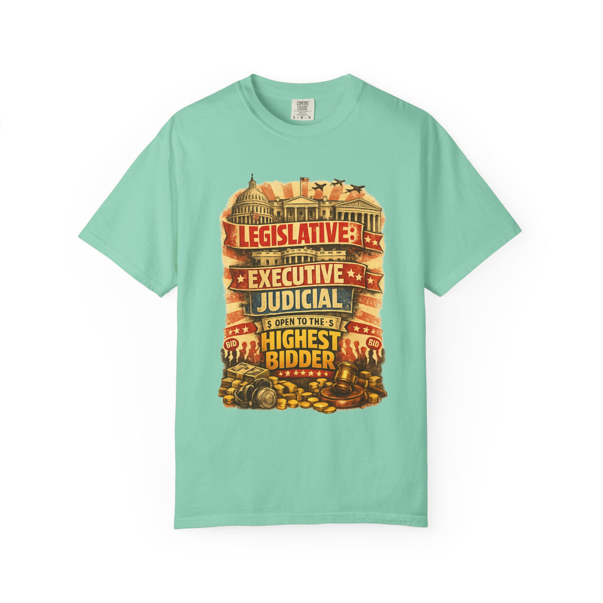 Color: Island Reef | Highest Bidder Unisex Garment-Dyed T-shirt