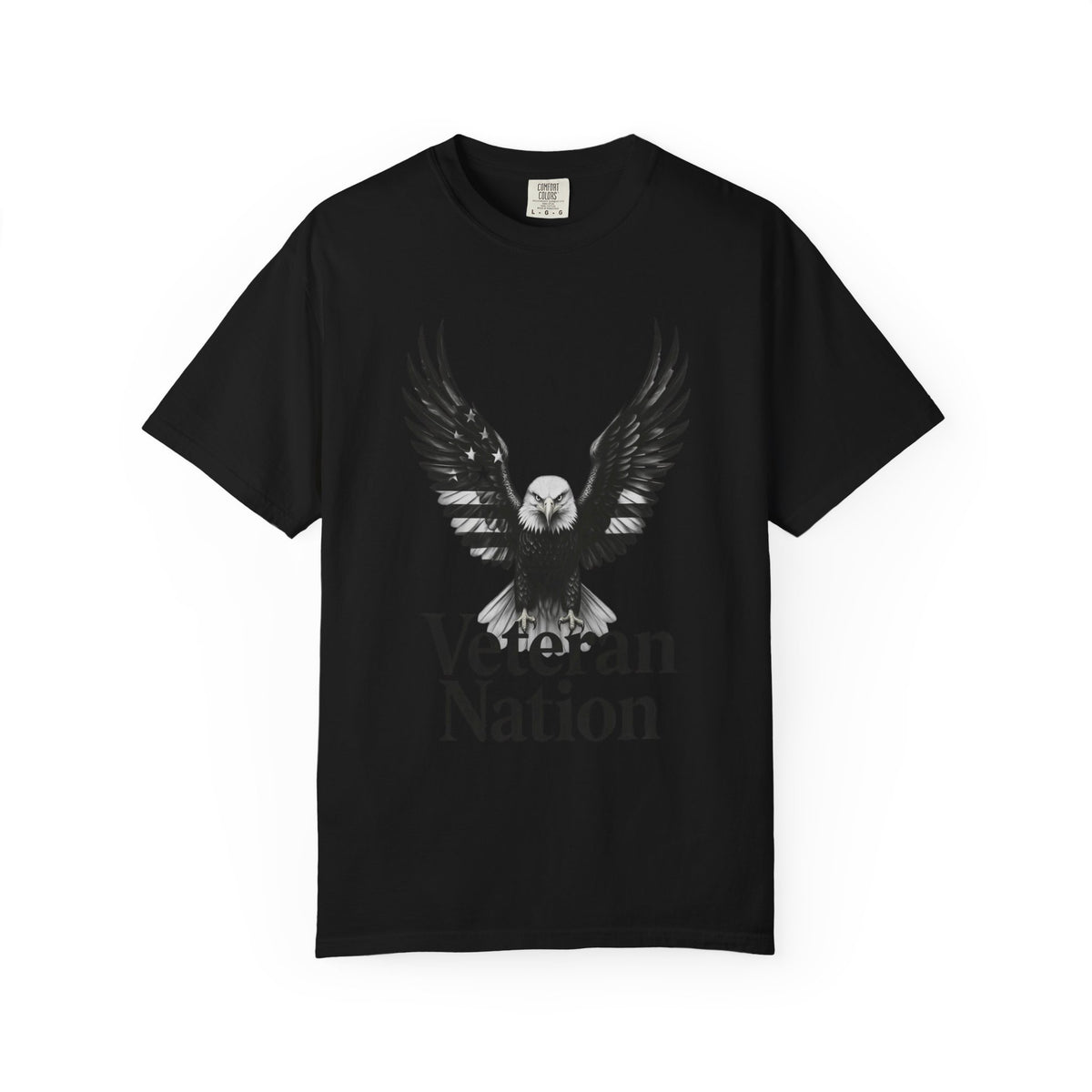Color: Black | Veteran Nation Unisex Garment-Dyed T-shirt
