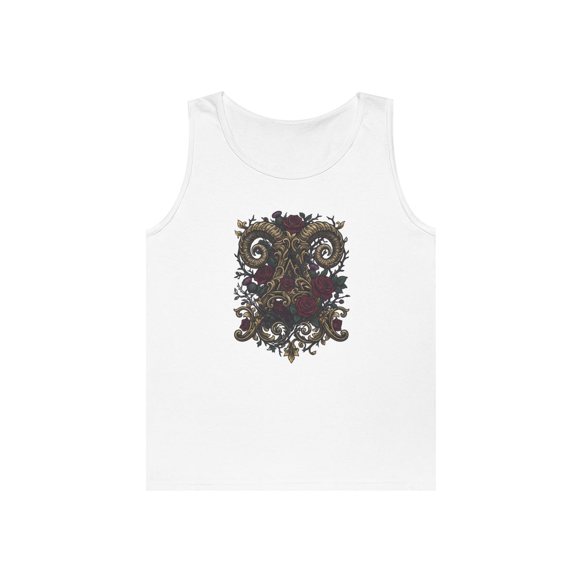 Color: White | Floral Monogram Aries Tank Top