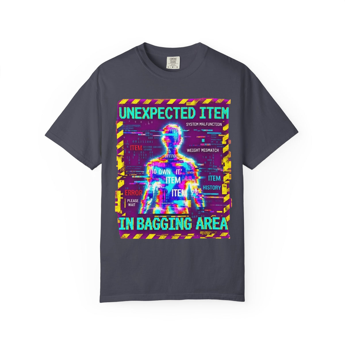 Color: Navy | Unexpected Item In Bagging Area Unisex Garment-Dyed Tee