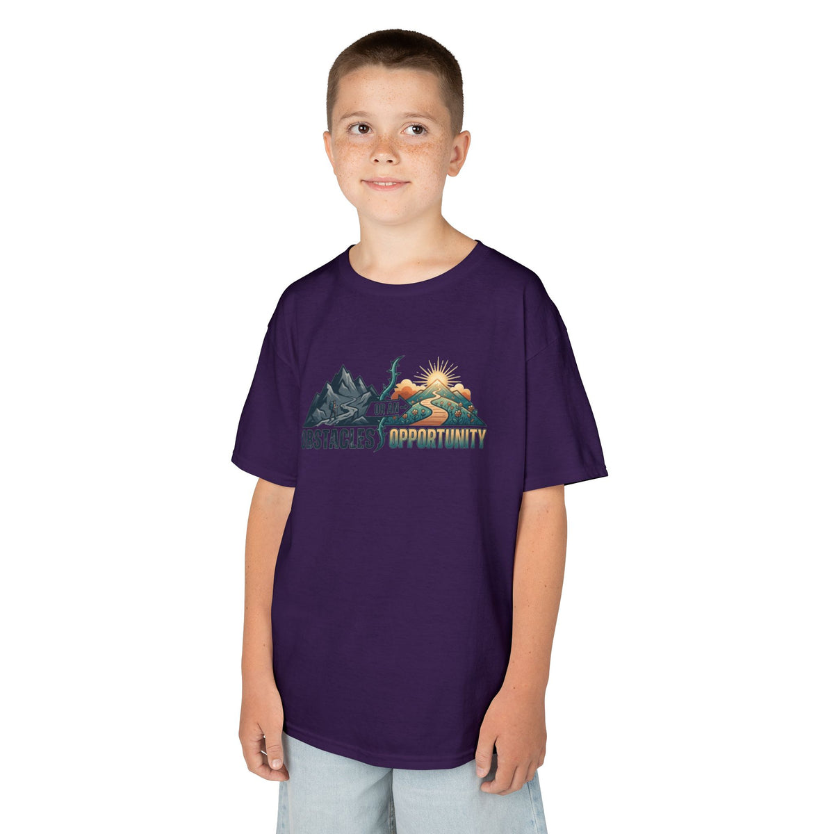 Color: Purple | Obstacle Or An Opportunity Kids Tee