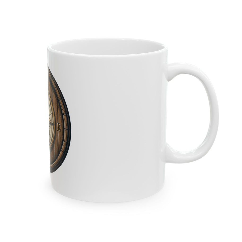 "Barrel & Compass Brewing" White Ceramic Mug — Graphic