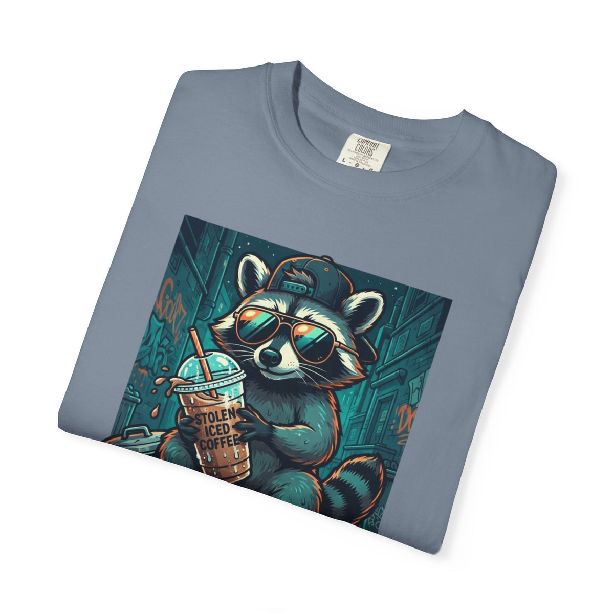 "Raccoon Energy" Unisex Garment-Dyed Tee