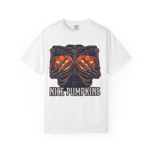 Color: White | Nice Pumpkins Unisex Garment-Dyed Tee