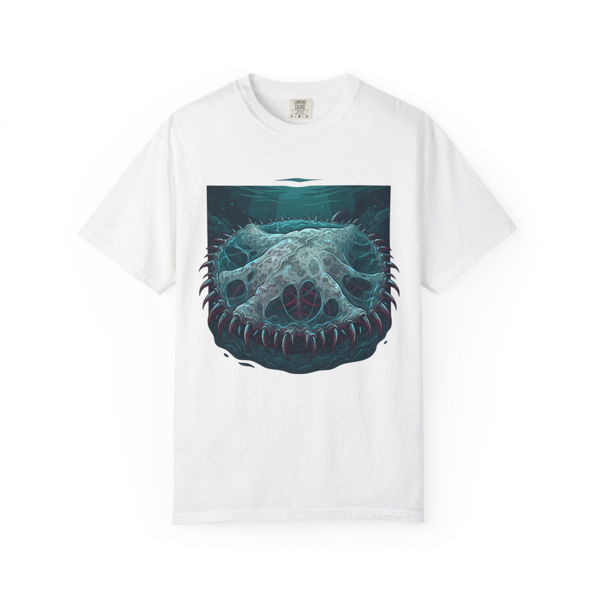 Color: White | El Cuero-The Hide (South American Folklore) Unisex Garment-Dyed Tee