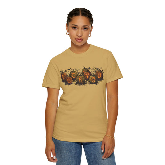 Color: Mustard | Pumpkin FU Unisex Garment-Dyed Tee
