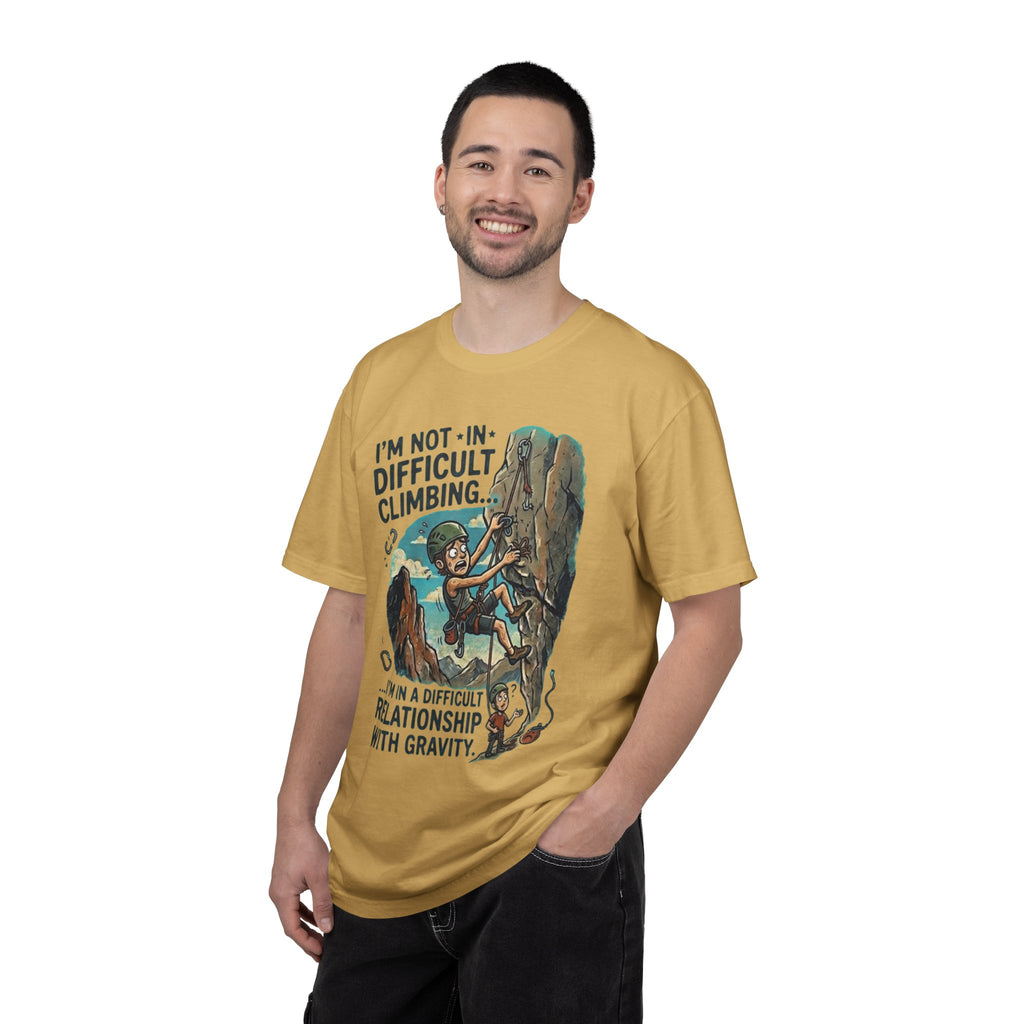 "Difficult Climbing" Unisex Garment-Dyed Tee