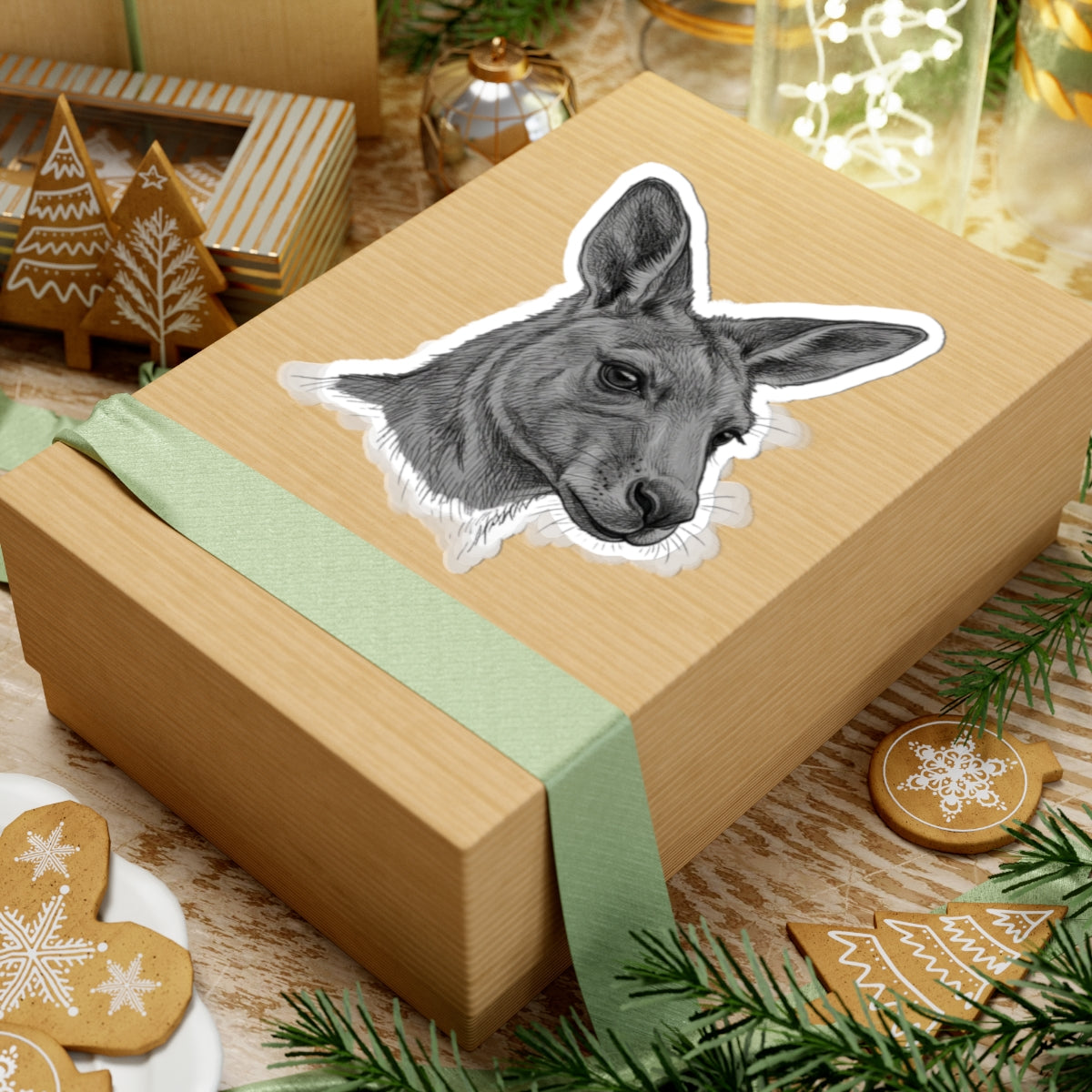 "Pencil Sketch Art Kangaroo" Sticker