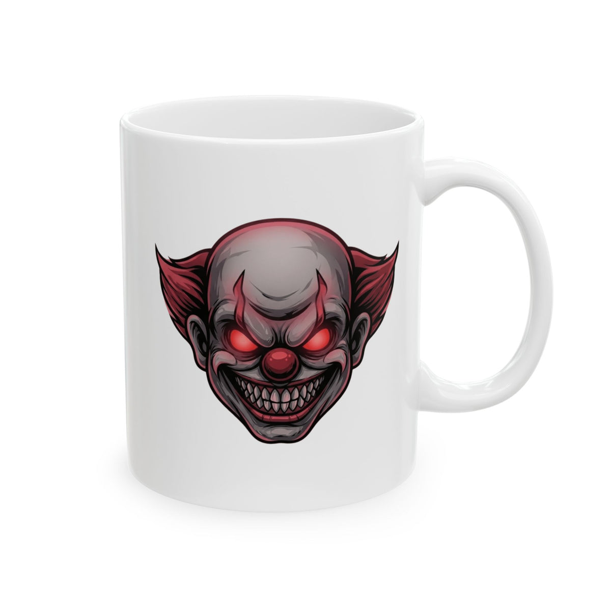 "Clown Play" White Ceramic Mug — Graphic