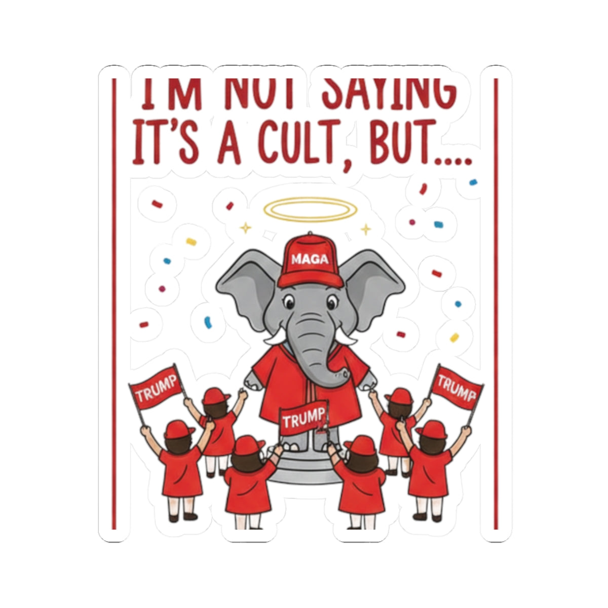 Red Hat Intervention Shirt | Kiss-Cut Sticker — AttitudeShirts