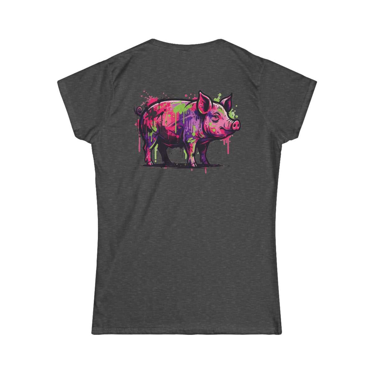 Color: Dark Heather | Barnyard Pig Women's Tee