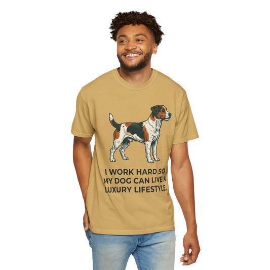"I Work Hard -1" Unisex Garment-Dyed T-shirt
