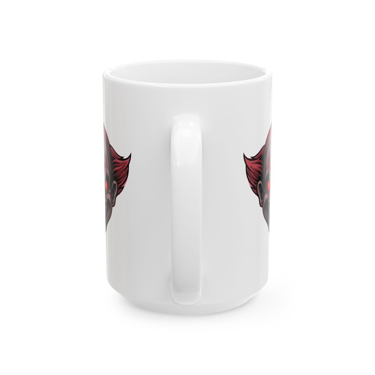 "Clown Play" White Ceramic Mug — Graphic