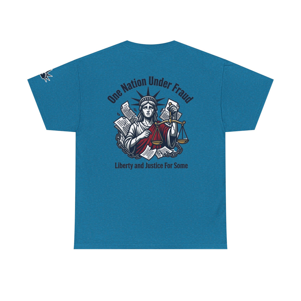 Color: Antique Sapphire | One Nation Under Fraud Premium Graphic Tee
