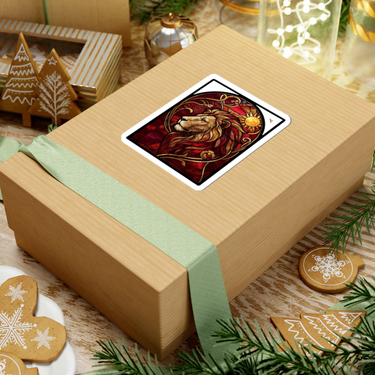 "Stained Glass Sign LEO" Sticker