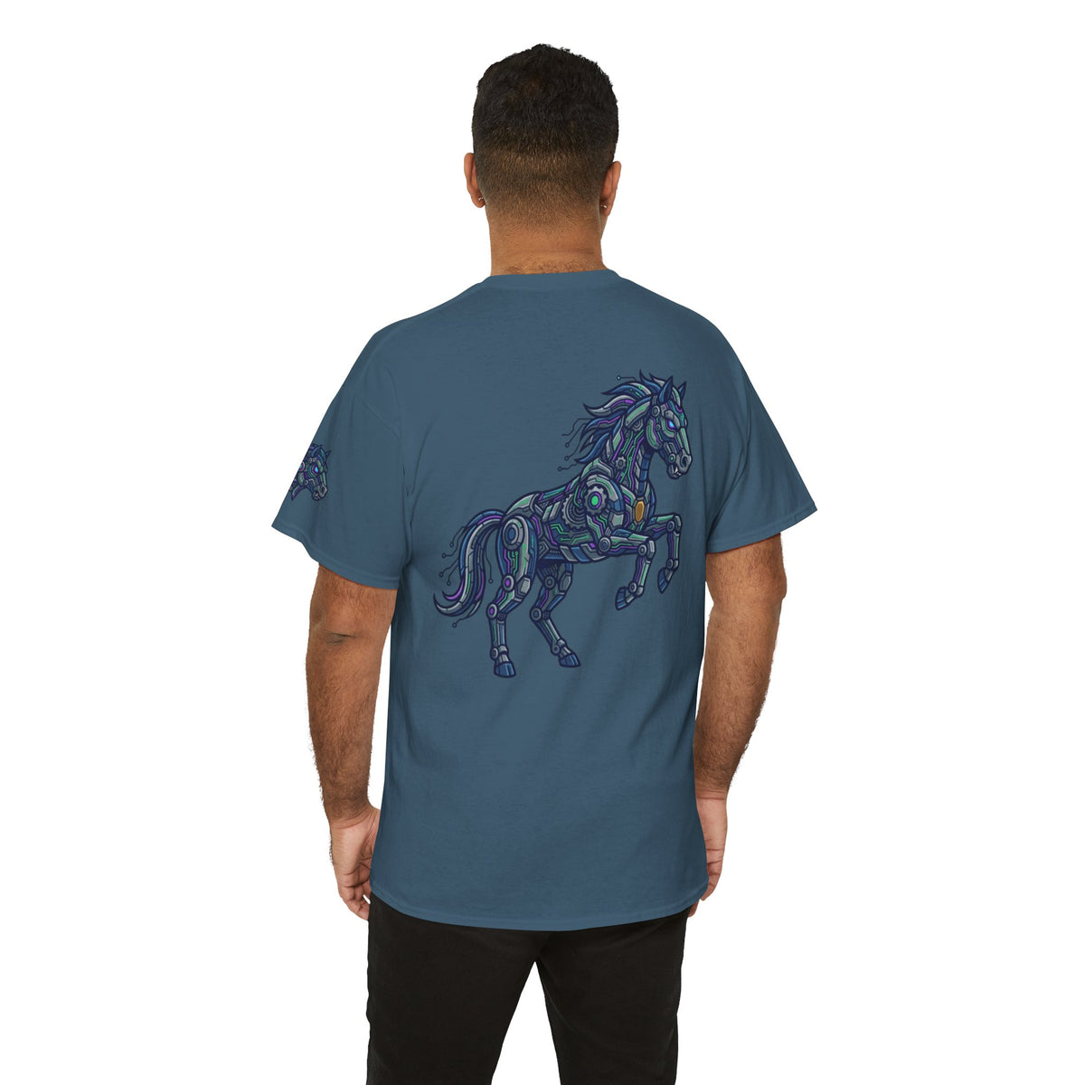Color: Indigo Blue | Cyber Mustang Premium Graphic Tee