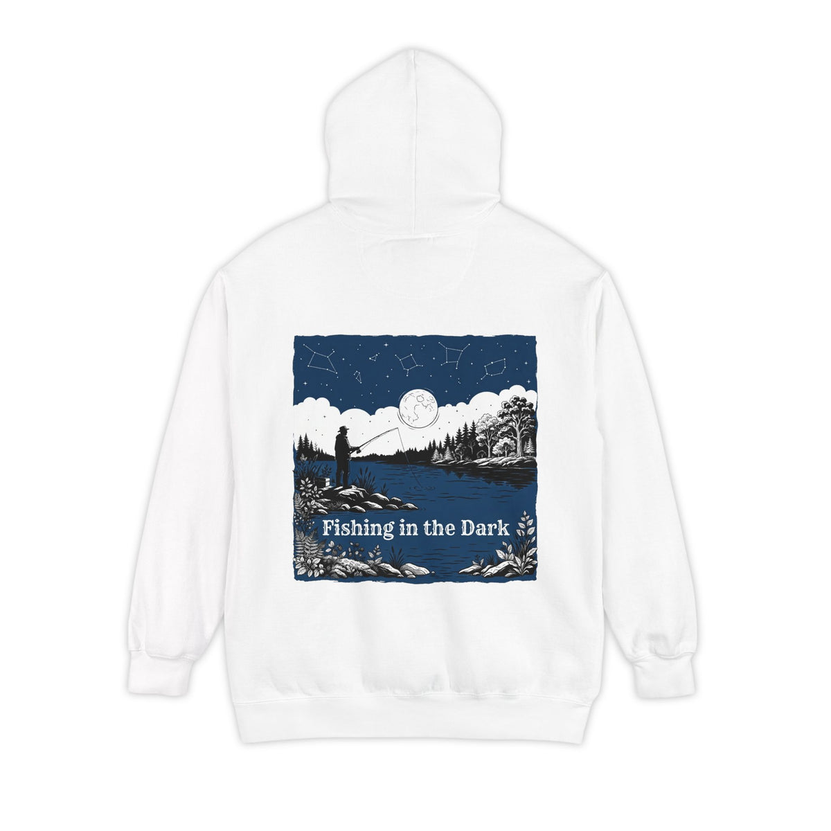 Color: White | Fishing in the Dark Garment-Dyed Hoodie