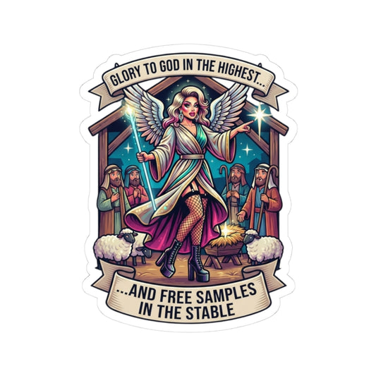 "Glory to God Samples In The Stable" Sticker — Main