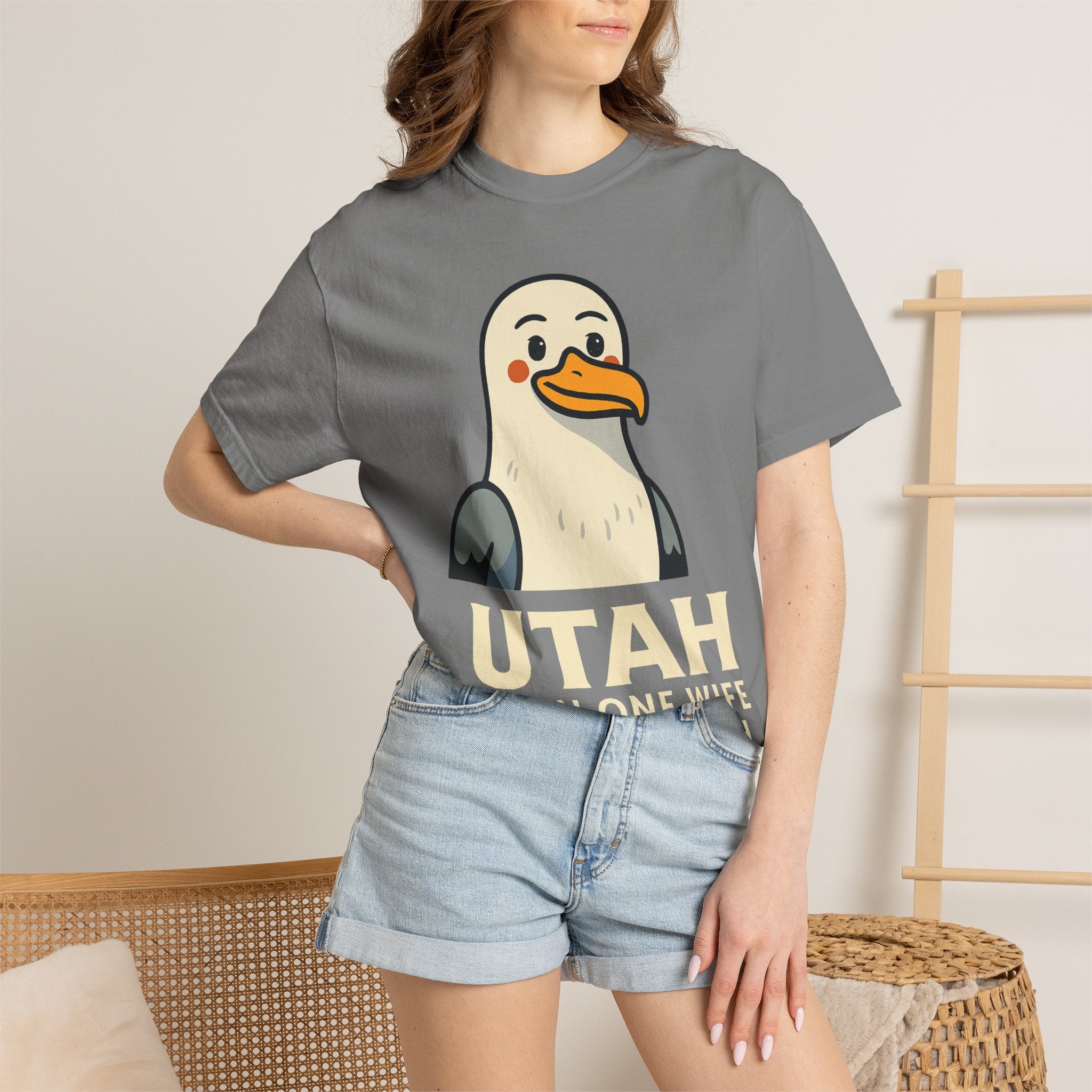 "Utah Seagull - When One Wife Isn't Enough" Unisex Garment-Dyed T-shirt