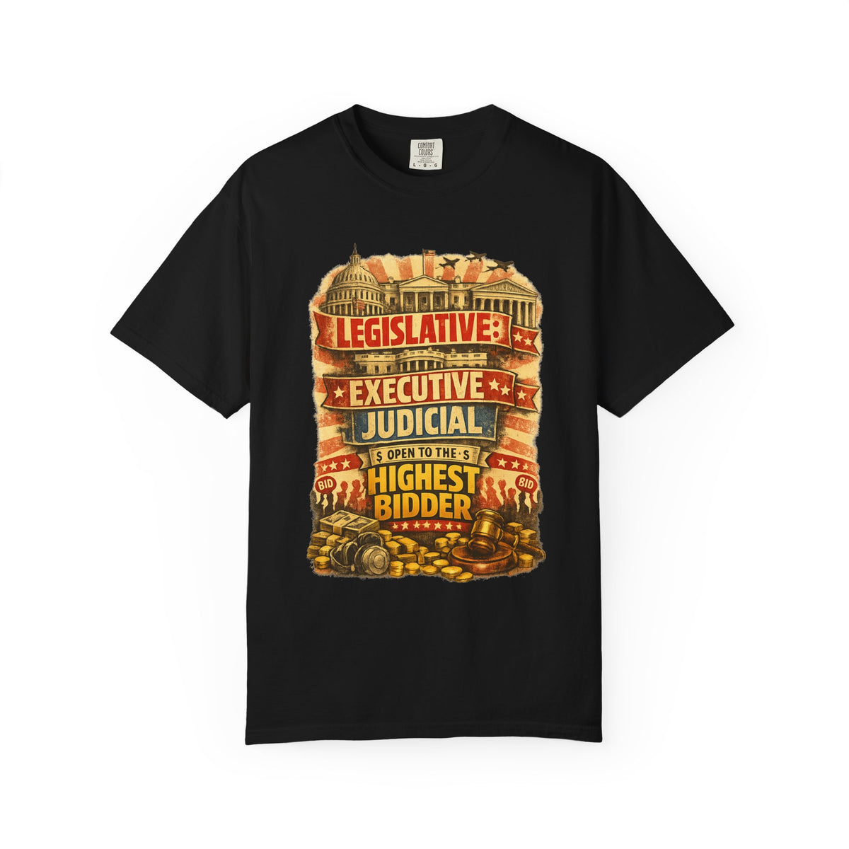 Color: Black | Highest Bidder Unisex Garment-Dyed T-shirt