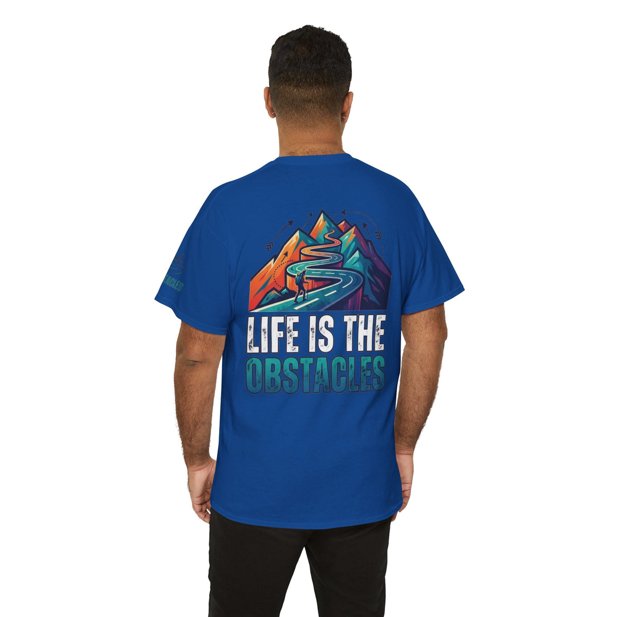 Color: Royal | Life Is The Obstacles Premium Graphic Tee